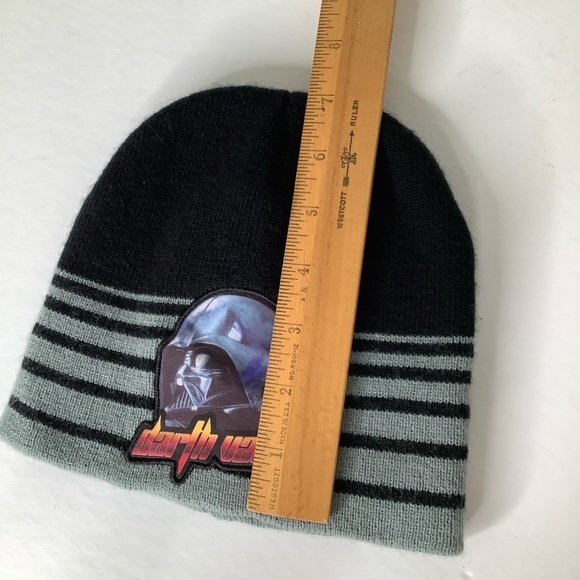 Star Wars Darth Vader large front Logo knit beanie cap hat size One Size EUC - Picture 9 of 16